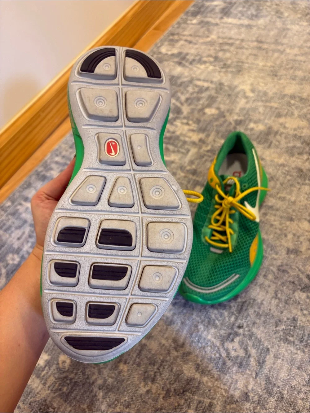 Nike Women’s Green and Yellow Mesh Running Sneakers